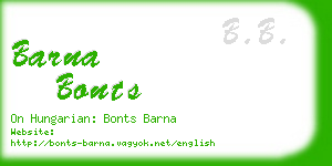 barna bonts business card